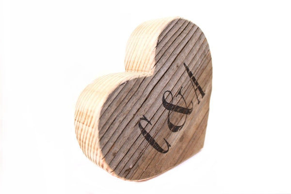 Rustic Barn Wood Heart Custom 5th Anniversary Gifts