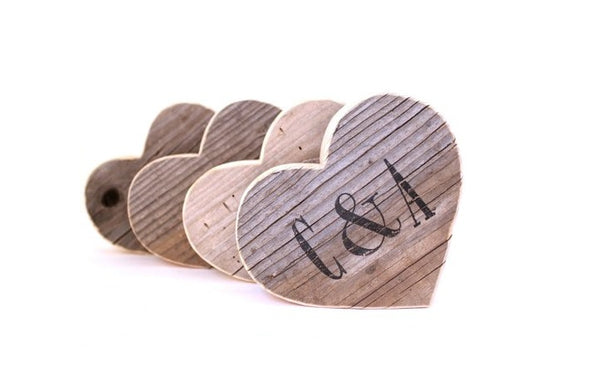 Rustic Barn Wood Heart Custom 5th Anniversary Gifts