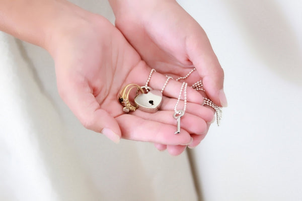 Wedding Ring Holder Necklace, ring pillow alternative, ring bearer pillow,  wedding ring necklace, heart lock necklace, ring bearer necklace