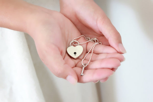 Wedding Ring Holder Necklace, ring pillow alternative, ring bearer pillow,  wedding ring necklace, heart lock necklace, ring bearer necklace