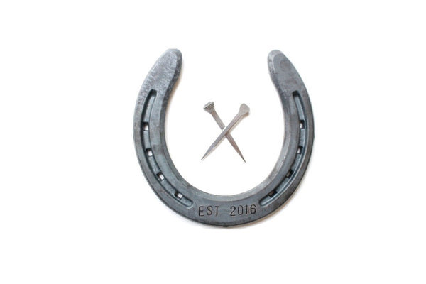 Custom Engraved Horseshoe Est Sign