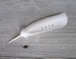 Personalized Hand Stamped Feather