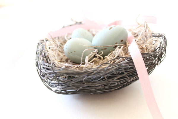 Wedding Heart . Bird Nest . Ring Pillow Wedding . ring bearer pillow alternative . woodsy wedding decor . heart nest . wedding ring holder