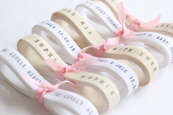 Wedding Favors Ribbon . Custom Printed Ribbon Twill Tape 4 YARDS
