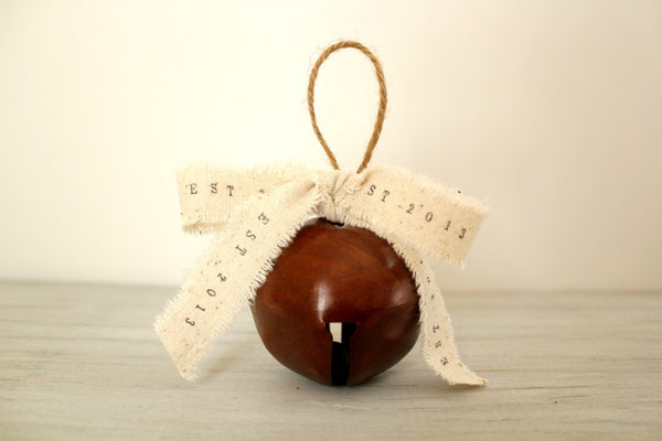 Handmade Personalized Christmas Ornaments . large jingle bell 1st Christmas ornament baby's first Christmas Ornaments gifts