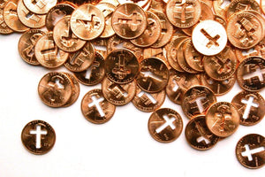 Cross Cutout Pennies From Heaven Coins