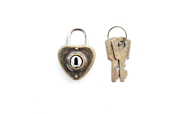 Small Heart Padlock and Key