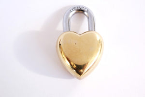 Vintage Wedding Gift Small Heart Lock/Love Lock . heart padlock . heart shaped lock . key to my heart . gift for him