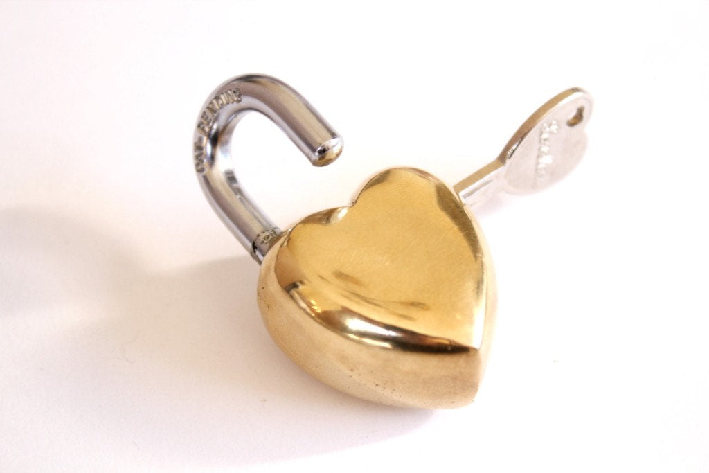 Vintage Wedding Gift Small Heart Lock/Love Lock . heart padlock . heart  shaped lock . key to my heart . gift for him